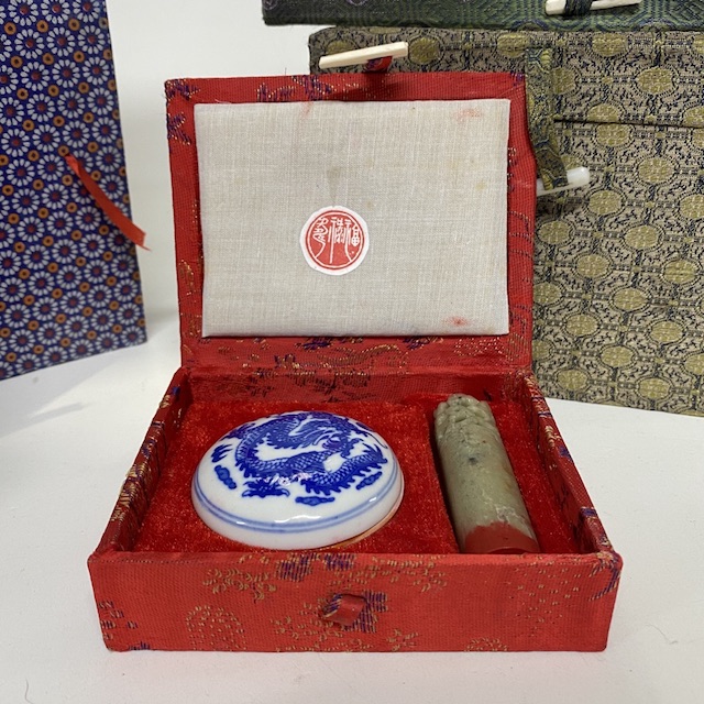 BOX SET, Asian Fabric Covered - Wax Stamp